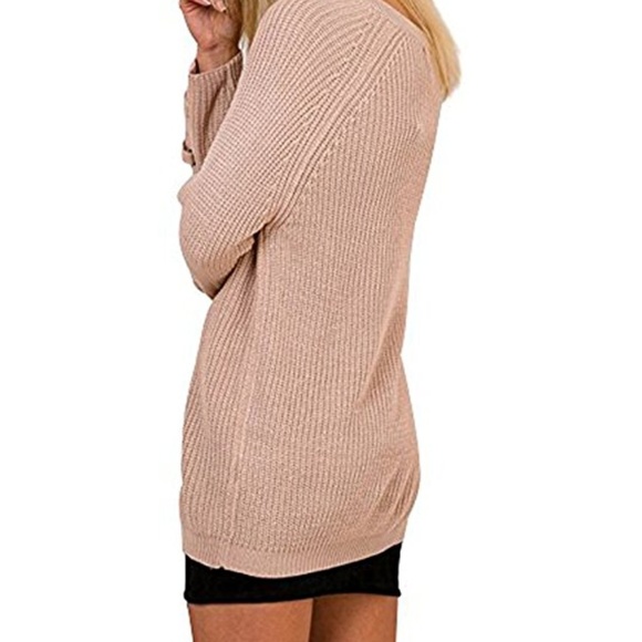 ELEANOR Oversized Lace Up Sweater - Picture 5 of 7